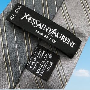 Yves Saint Laurent Necktie Silk Paris Vintage YSL